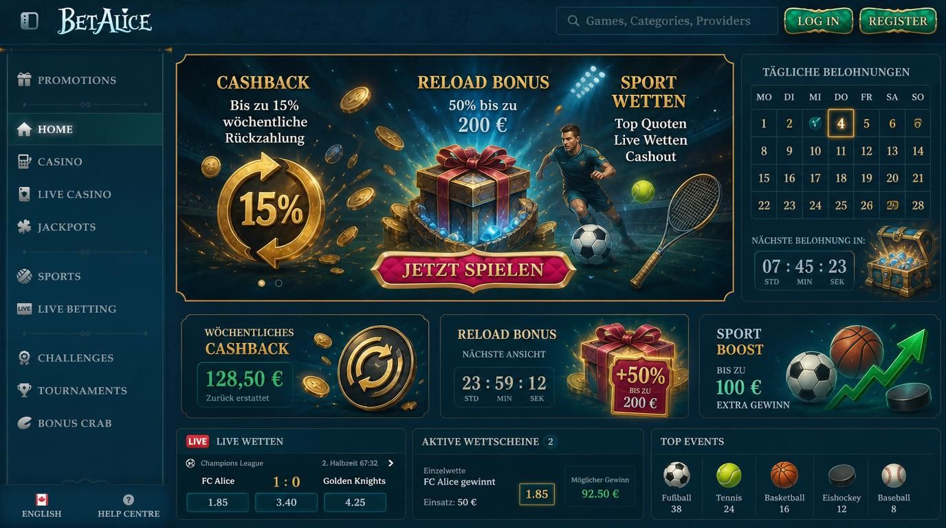 Cashback und Reload Bonus bei Sportwetten mit Sporticons.